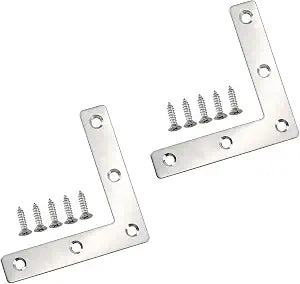 10Pcs Flat L Shape Bracket 3.15"x3.15", Right Angle Corner Brace