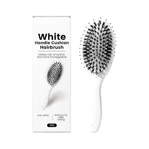 Boar Bristle Hair Brush - Viral World-Famous 5x Sold Out Paddle Brush - Smoother, Stronger, Shinier Hair with Nylon Bristles and Microsphere Massaging Tips, Curly Hair Brush (White)