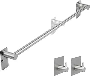 No Drill 13.8-24.1in 304 Steel Towel Bar for Bathroom RV Kitchen