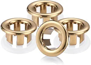 SKYPIA 4 Pcs Sink Overflow Ring Set Bathroom Accessary Kitchen Bathroom Sink Basin Overflow Cover Vanity Sink Overflow Cover (Gold)