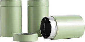 3 Packs Tea Tin Canister for Loose Tea Metal Tea Canister 9 oz 15 oz Round Tin Can for Coffee Beans Tea Container for Kitchen Storage Sugar Matcha Spice Powder (Mint Green, L_2.95x4.92)