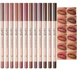 Matte Brown Lip Liner Pencil Set for Women,12PCS