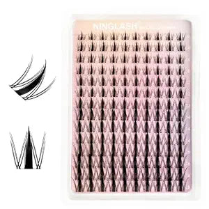 Fairy Lash Clusters Manga Cluster Eyelash NINGLASH Anime Lash Clusters Wispy Eyelashes Extensions Natural Look C Curvature Individual 8-18MM 140pcs Wet-Look Spiky Eye Lash Ultra-Thin Clear Lash Band