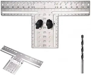 Mousike Cabinet Pull Metal Template Handle Drill Mounting Template for Cabinet Doors and Drawers(Silver,1Pack)