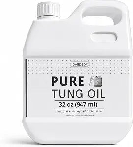 32 oz 100% Pure Tung Oil for Wood, Safe Food Grade Tung Oil for Wood Finish, Natural Waterproof Sealer for Cutting Boards, Butcher Blocks, Countertops, Furniture and Outdoor Projects