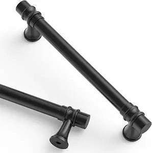 Asidrama 10 Pack 5 Inch(128mm) Matte Black Cabinet Pulls Kitchen Cabinet Handles Black Cabinet Drawer Hardware for Cupboard