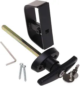 T-Handle Lock kit Shed Door Lock with 3 Keys and 2 Screws, 5-1/2" Stem Barn Playhouse & Chicken Coop Door Lock