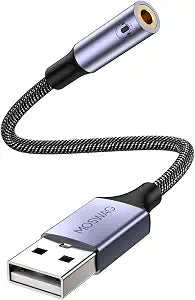MOSWAG USB to 3.5mm Jack Audio Adapter External Stereo Sound Card