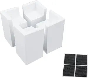 White Painted Bed Furniture Square Risers Wooden 3.15"
