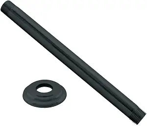 Westbrass 1/2" IPS x 6" Ceiling Mounted Shower Arm with Flange, Matte Black, D3606A-62
