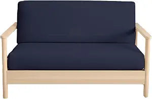 Queen Size Armless Futon Covers - 100% Cotton Futon Slipcovers - Zippered Couch Cover Sofa Bed Protector, Sleeper Sofa Cover, Machine Washable, Navy Blue
