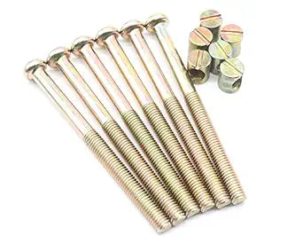 Half Thread M8 x 100mm Furniture Barrel Screws Bolt Nuts Set for Beds Chairs 6 Set, Bunk Bed Screws, Bunk Bed Bolts, Bunk Bed Hardware, Bed Frame Bolts