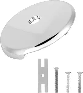 Bathtub Overflow Drain Cover Kit, One-Hole Bath Tub Overflow Stopper Face Plate with Mounting Bracket and Screws Zinc Alloy Bathtub Drain Trim Cover Replacement (Silver)