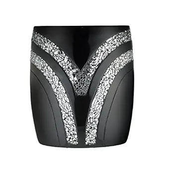 Zahari Home Sinatra Waste Basket Decorative Beautiful Designs Bathroom Bedroom Living Room Decor, Black