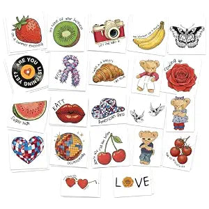 Cherry Disco Vibes Temporary Tattoos - 44pk - Vintage Art Style