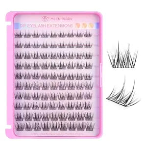 MLEN DIARY Lash Cluster DIY Eyelash Extensions 90 Clusters Lashes 10-16mm D Curl Mega Wispy Volume Individual Lashes Eyelash Clusters Extensions DIY at Home