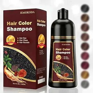 Chestnut Brown Hair Dye Shampoo 3 in 1 for Gray Hair, Instant & Long-lasting Natural Hair Color Shampoo for Women & Men, Root Touch Up, Champu para Canas, Damage-Free, Easy Home DIY Salon, 16.9 Fl Oz
