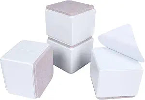 Ezprotekt 2 Inch Bed and Furniture Risers, Heavy Square Chair Sofa Couch Tables Risers, Width 2.4"-Adds 2" Height, Supports 20,000 lbs, Solid Steel Won't Crack & Scratch Floors (White, 4 Pack)