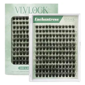 Enchantress Lash Clusters DIY Lash Extensions Individual Lashes Waterproof Long-Lasting Fluff & Weightless Look with Ultra-Thin Band Glue Remover Tweezer for Beginners(Enchantress Lashes, 10-18mm)