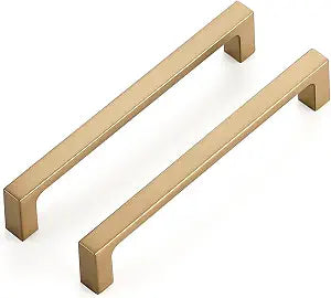 Ravinte Champagne Bronze Kitchen Square Cabinet Handles 5 Inch 10 Pack