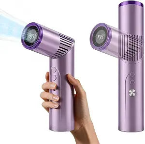 Portable Turbo Handheld Fan with 30,000 RPM High-Speed Motor, Powerful Airflow, 199 Adjustable Speeds, LED Light & Digital Display, Quiet Personal Fan for Travel, Office, Camping & Outdoor Use