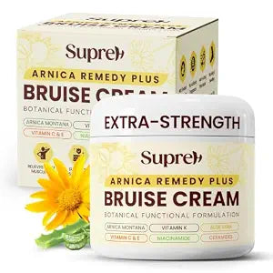 SupreH Arnica Bruise Cream Extra Strength for Thin Skin & Seniors, Vitamin K C & E Arnica Montana Cream for Bruises, Swelling & Discoloration, Fragile Skin Care, Face & Body, 4.02oz