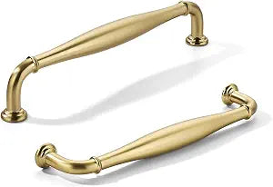 khtumeware 10 Pack 5inch(128mm) Hole Center Champagne Bronze Cabinet Pulls Solid Heavy-Duty Honey Bronze Tradition Handles Hardware for Bathroom Dressers Pull cabinets