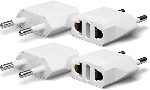 Unidapt European Travel Plug Adapter, US to Europe Type C, 4 Pack, White