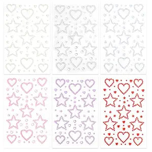 Face Gems, Self Adhesive Face Gems for Women 3D Star Heart Shape Jewels Face Rhinestone Stickers Sparkly Face Jewels for Makeup for Face Eye Hair Body Nail Crafts Festival Decal Decor