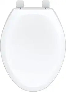 Gerber Elongated Toilet Seat, Standard Close, Heavy-Duty Plastic, White