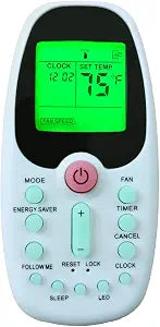 Replacment for Arctic King Midea Comfort-aire Window Air Conditioner Remote Control Model R09B/BGE R09B/BGCE R09A/BG(C) E R09B/BG(C) E R09C/BG(C) E R09/BG(C) E RG09B/BG(C) EF