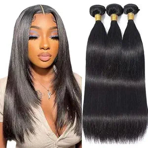 Human Hair Bundles Straight Virgin Hair Extensions Quick Weave 14 16 18 In