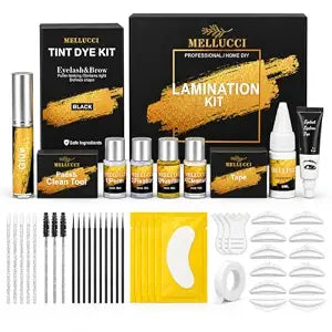 At Home Lash Lift and Color Kit Brow Lamination ��������� Temporary Eyelash & Eyebrow Color, Black, Long