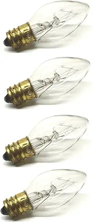 Clear Night Light Bulb Replacement Bulbs 5W 120V - 4 CT