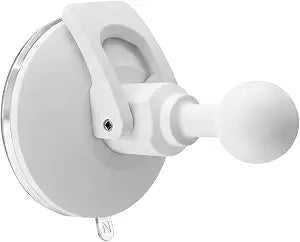 Suction Base Hook for Bathroom, No Damage for Hanging | White Hanger for Glass, Marble, Mirror, Removable Towel Holder, 1 Pack