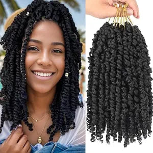 Passion Twist Crochet Hair 10Inch Pre-twisted Looped for Black Women