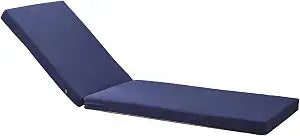 Waterproof Chaise Lounge Cushion for Outdoor Pool,Navy Blue-72x21x3