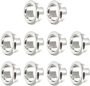 Sink Overflow Ring 10 Pack Overflow Drain Cover Kitchen Bathroom Sink Drain Cover Sink Basin Trim Overflow Cover Hole Cover Cap, Silver