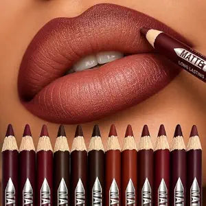 12 Colors Lip Liner Pencil Set Cream Matte Texture