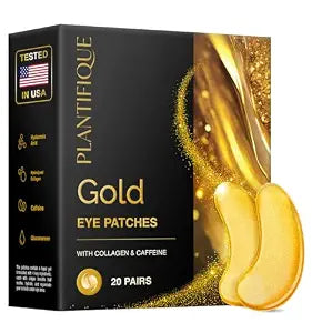 PLANTIFIQUE 24K Gold Under Eye Patches for Puffy Eyes & Dark Circles