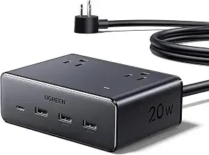 UGREEN 20W 8-Port Cruise Approved Power Strip with 5FT Extension Cord