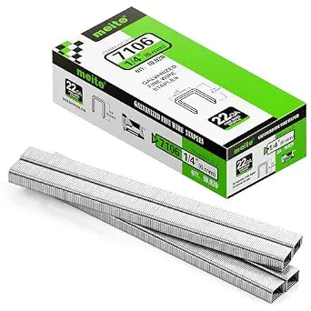 meite 22 Gauge 71 Series 3/8" Crown Wide 1/4" Leg Length Galvanized Staples for Upholstery Stapler 10,020 PCS/Box (1 Box)