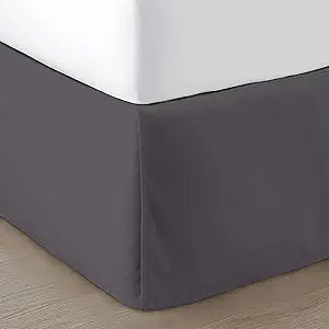 SGI bedding 9 inch Drop Bed Skirt Full Size - Platform Style with Secure Fit, Classic Tailored Look, Elegant Pleated Style Dust Ruffle, Split Corners, Wrinkle Resistant Microfiber - Dark Gray