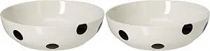 KATE SPADE Deco Dot Pasta Bowl, 1.45 LB, White (Pack of 2)