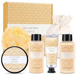 Gifts for Women, Spa Luxetique 6 Pcs Vanilla Spa Bath Gift Sets for Women