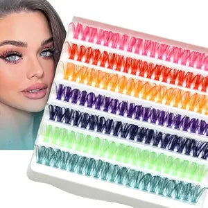 140pcs Colored Lash Clusters Kit Reusable Fluffy Color Lashes