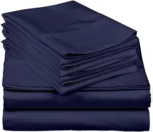 Twin Extra Long Sheets for Dorm Bed, Twin XL Size 6 Piece Set, Twin XL Sheet Set, Hotel Luxury Bed Sheets, Ultra Soft, Deep Pockets,Microfiber Bed Sheet Sets Twin XL, Navy Blue Twin XL Sheets