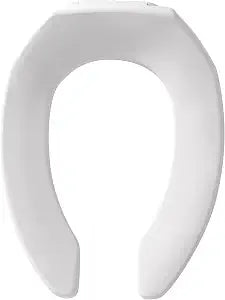 BEMIS 1955CT Commercial Open Front Plastic Toilet Seat, Heavy Duty Industrial Seat without Lid, Secure Installation for Long Lasting Use, Made in USA, Elongated, White