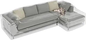 Fanfanwin Clear L Shape Couch Cover 131" x 74" x 41", L Couch Covers, Right