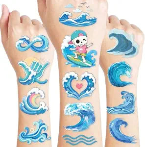 120 PCS Ocean Wave Pre-Cut Temporary Tattoos